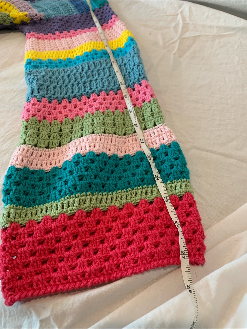 Made in italy 100%Cotton Granny square rainbow 🌈🦋🌺patchwork Cardigan Sweater - Picture 13 of 17